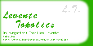 levente topolics business card